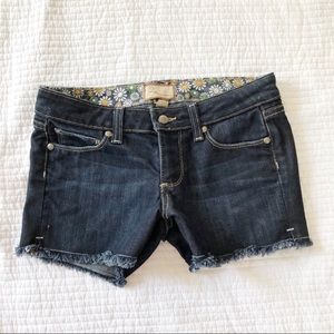 Paige dark wash silver lake shorts. Size 27